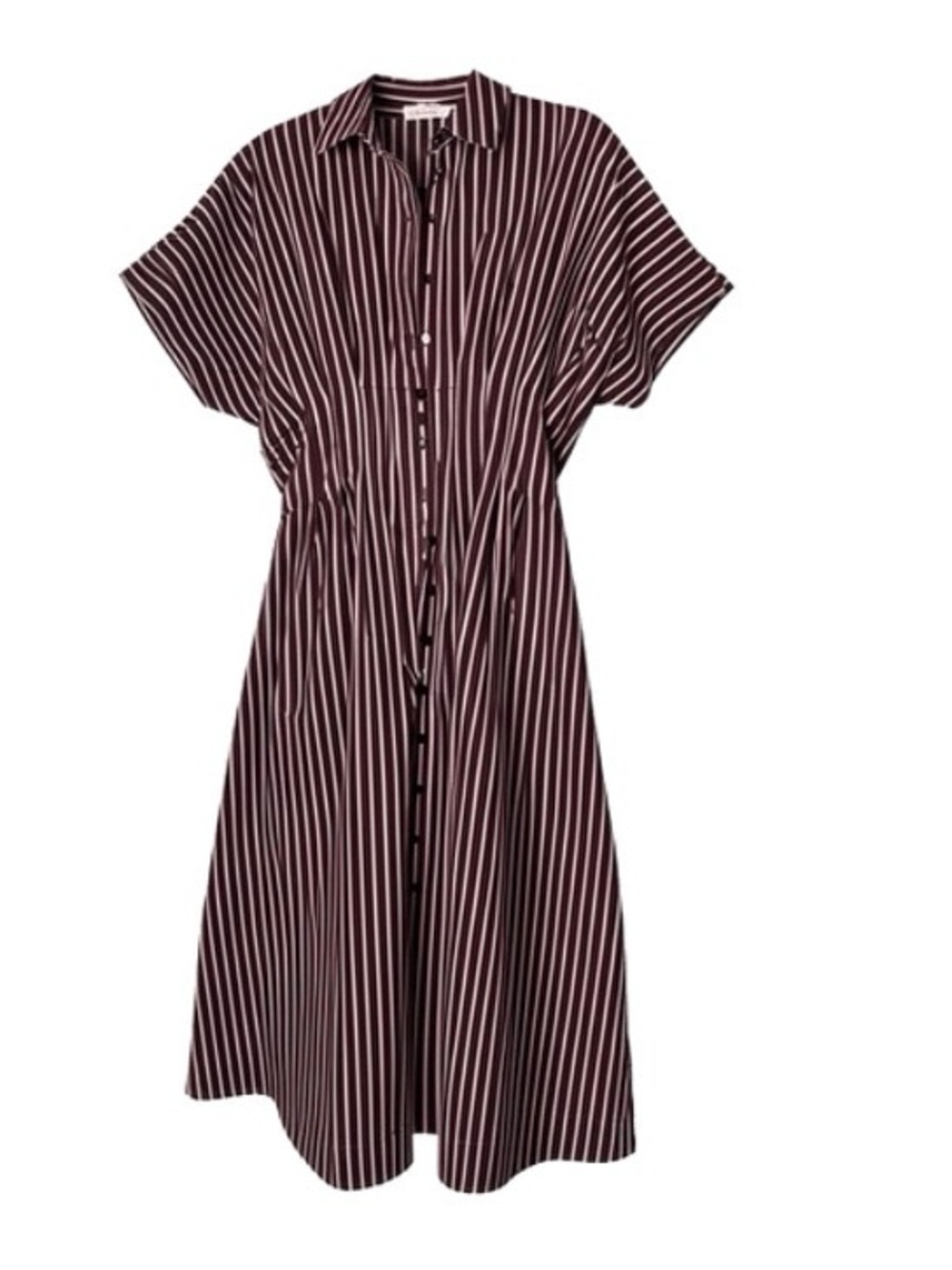 Anthropologie - The Tobie Shirt Dress by Exquise- chocolate pink stripe